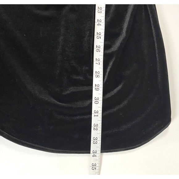 BCBGeneration Velour Ruched Pleated Neckline Mini Dress Womens XS Black Stretch - Picture 13 of 16
